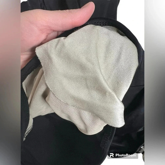 Vintage Roxane Black One Piece Swimsuit with gold accent size 12 - Picture 3 of 5